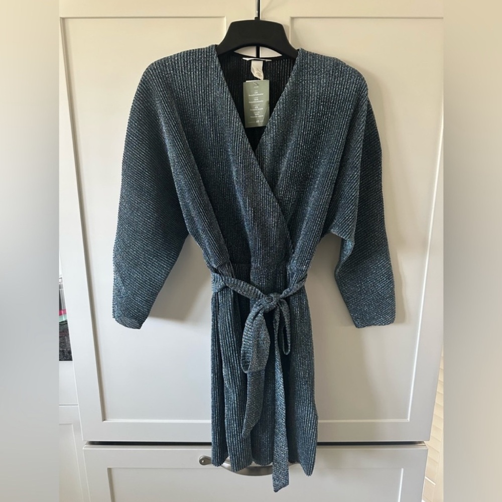 H&M - textured sparkly wrap dress